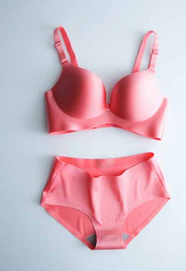 "Seductive" Pink Seamless Padded Pushup Bra Panty Set