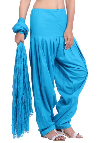 Full Cotton Blue Patiala Salwar